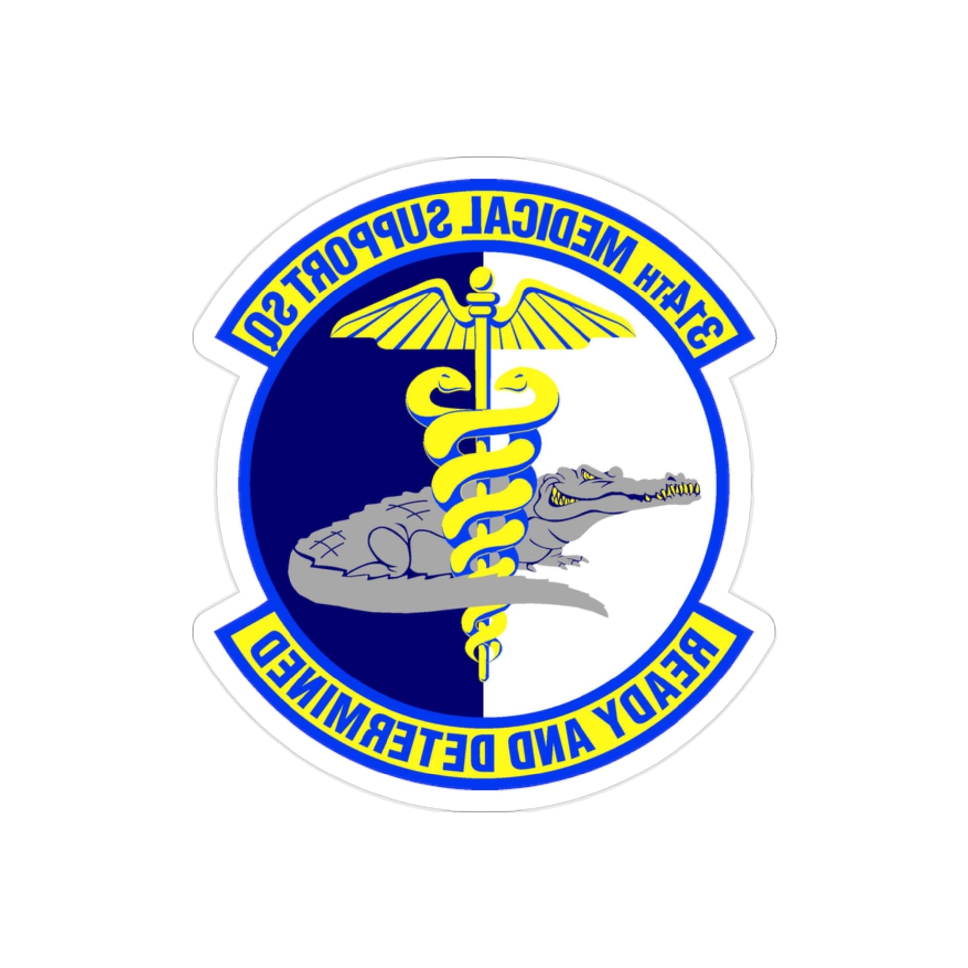 314th Medical Support Squadron (U.S. Air Force) REVERSE PRINT Transparent STICKER-2" × 2"-The Sticker Space