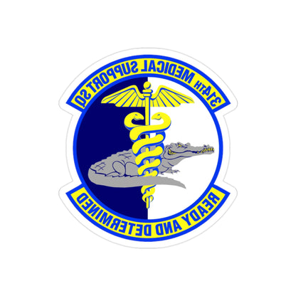 314th Medical Support Squadron (U.S. Air Force) REVERSE PRINT Transparent STICKER-2" × 2"-The Sticker Space