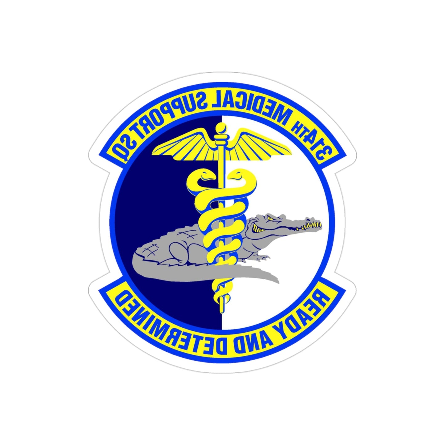 314th Medical Support Squadron (U.S. Air Force) REVERSE PRINT Transparent STICKER-3" × 3"-The Sticker Space