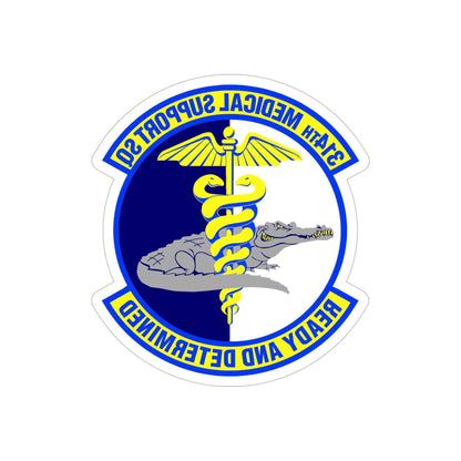 314th Medical Support Squadron (U.S. Air Force) REVERSE PRINT Transparent STICKER-5" × 5"-The Sticker Space