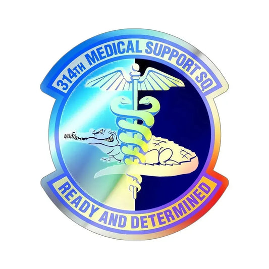 314th Medical Support Squadron (U.S. Air Force) Holographic STICKER Die-Cut Vinyl Decal 6 Inch Holographic - The Sticker Space