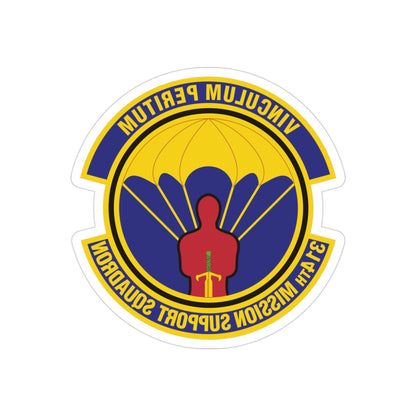 314th Mission Support Squadron (U.S. Air Force) REVERSE PRINT Transparent STICKER-3" × 3"-The Sticker Space