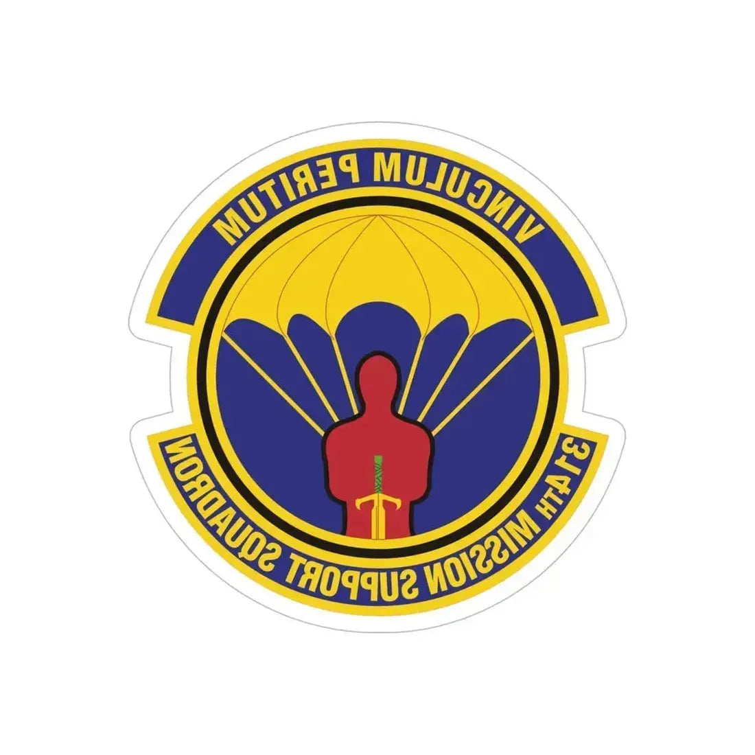 314th Mission Support Squadron (U.S. Air Force) REVERSE PRINT Transparent Die-Cut STICKER 6 Inch Die-Cut Transparent - The Sticker Space