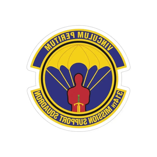 314th Mission Support Squadron (U.S. Air Force) REVERSE PRINT Transparent Die-Cut STICKER 6 Inch Die-Cut Transparent - The Sticker Space