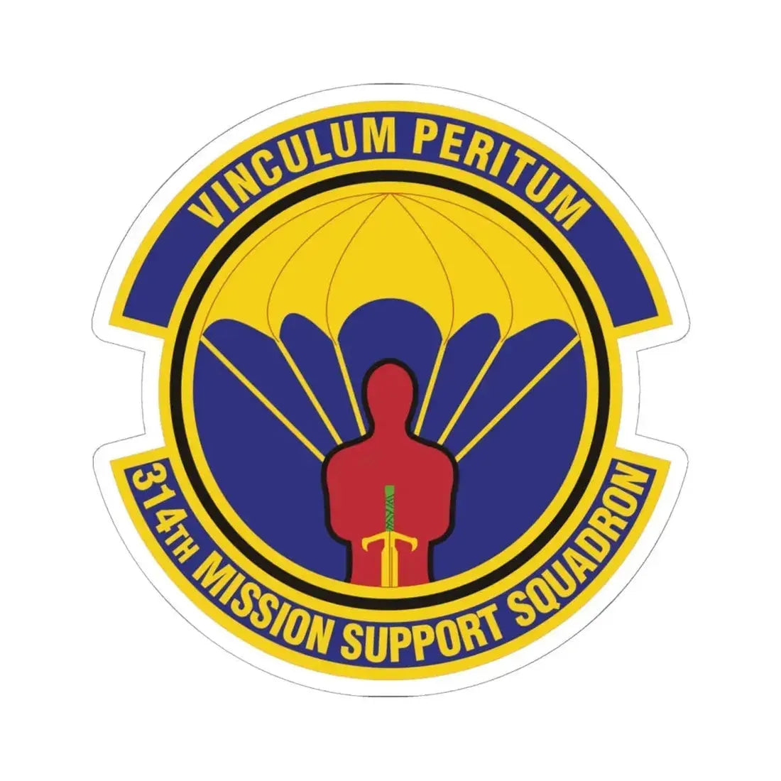 314th Mission Support Squadron (U.S. Air Force) STICKER Vinyl Kiss-Cut Decal 6 Inch White - The Sticker Space