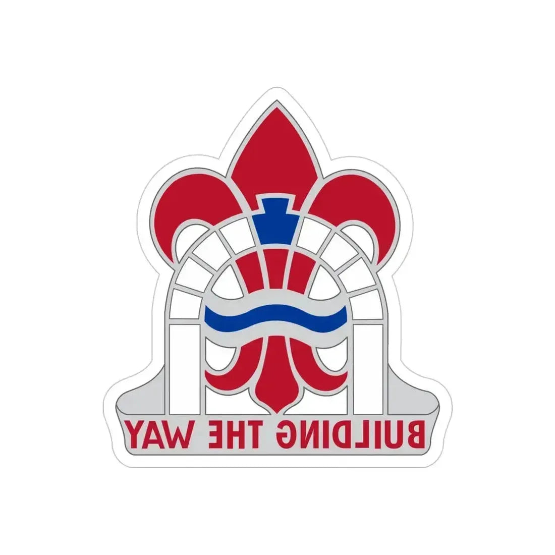 315 Engineer Group (U.S. Army) REVERSE PRINT Transparent Die-Cut STICKER 4 Inch Die-Cut Transparent - The Sticker Space