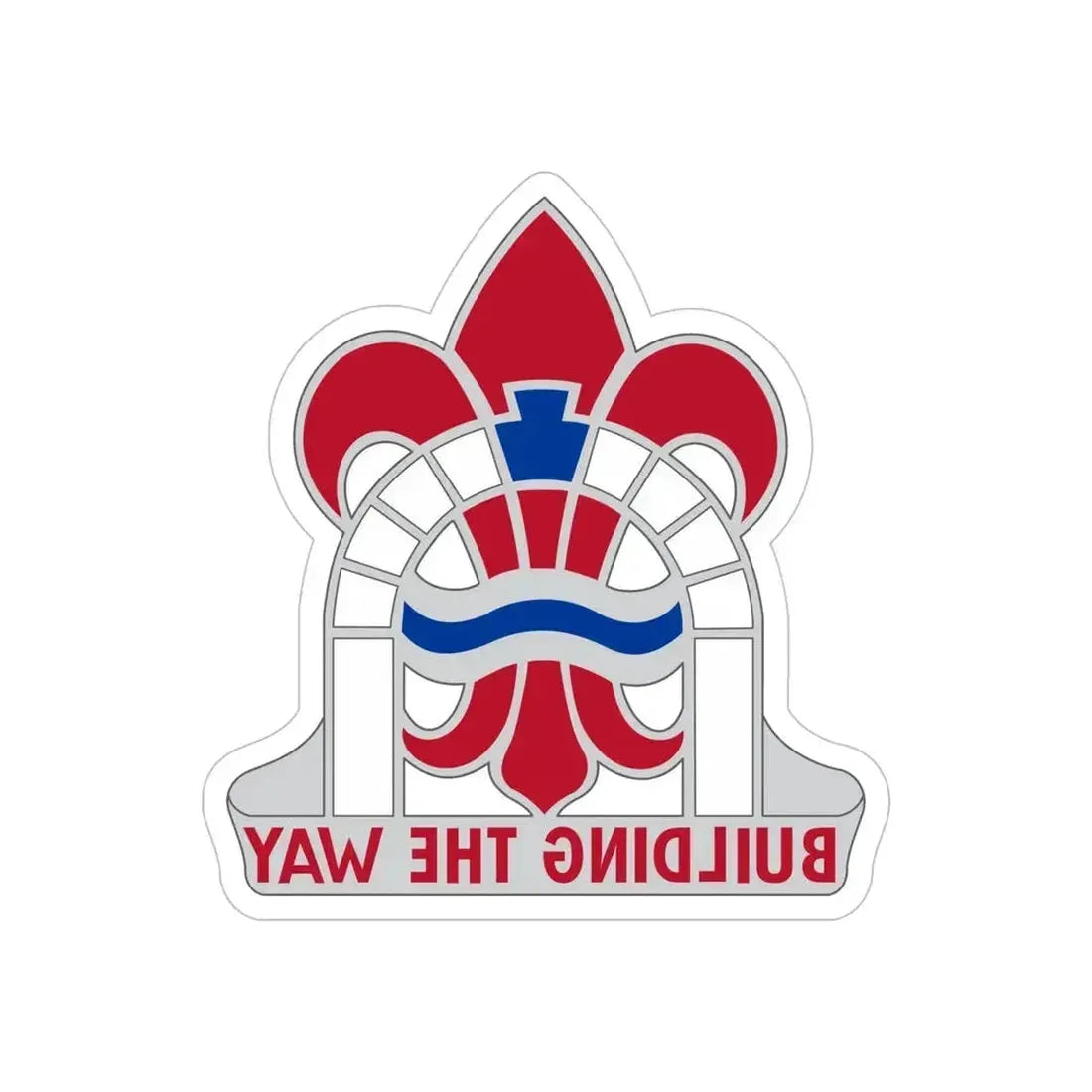 315 Engineer Group (U.S. Army) REVERSE PRINT Transparent Die-Cut STICKER 5 Inch Die-Cut Transparent - The Sticker Space