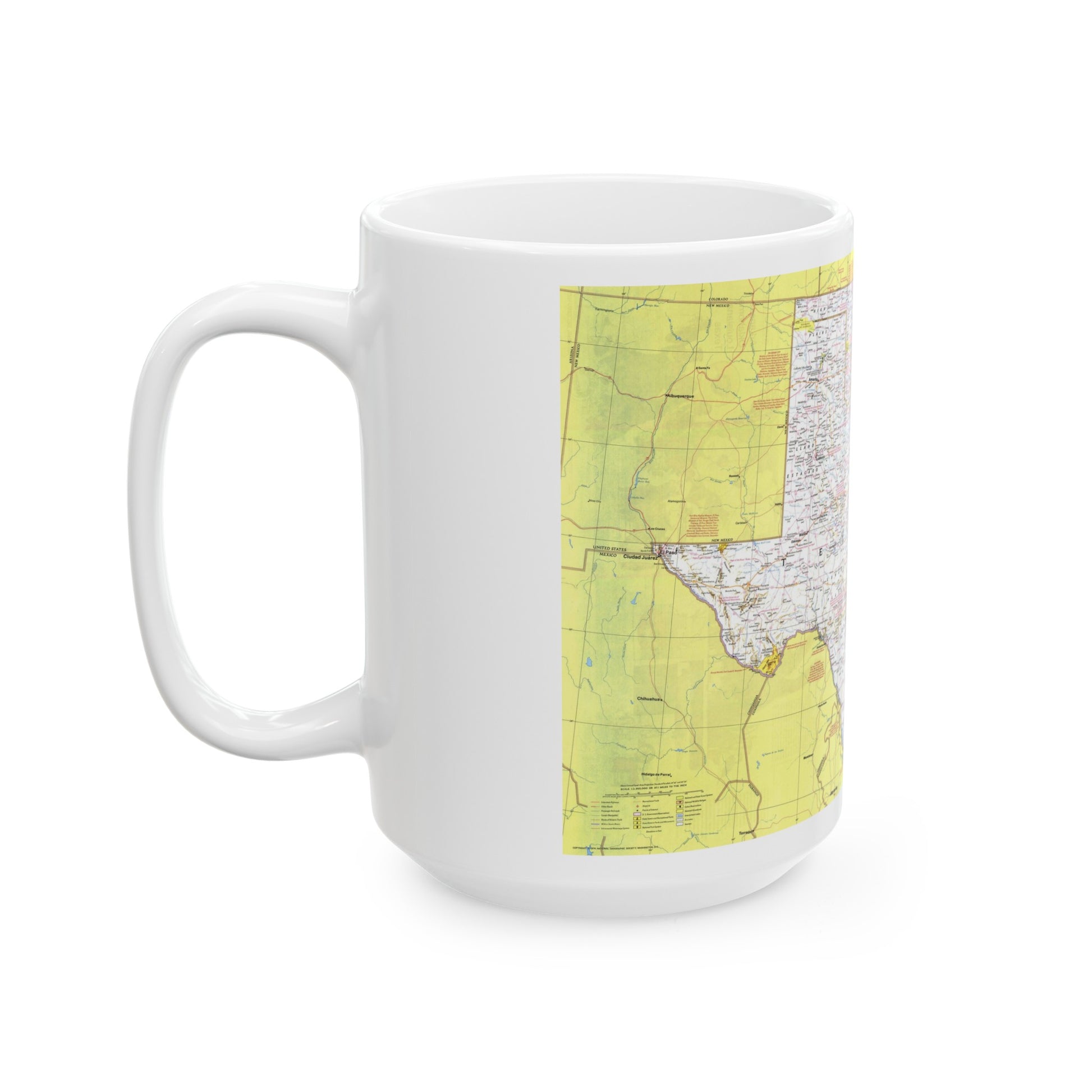 USA - South Central States 1 (1974) (Map) White Coffee Mug-The Sticker Space