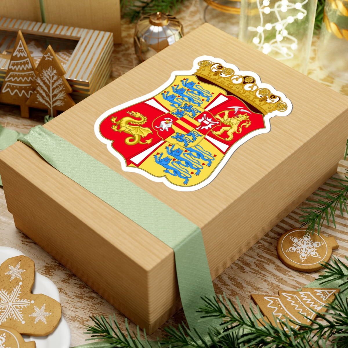 Armoiries Fréderic 1 du Danemark 1523-1533 (Denmark) (Coat of Arms) STICKER Vinyl Kiss-Cut Decal