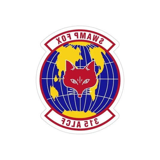 315th Airlift Control Flight (U.S. Air Force) REVERSE PRINT Transparent Die-Cut STICKER 6 Inch Die-Cut Transparent - The Sticker Space