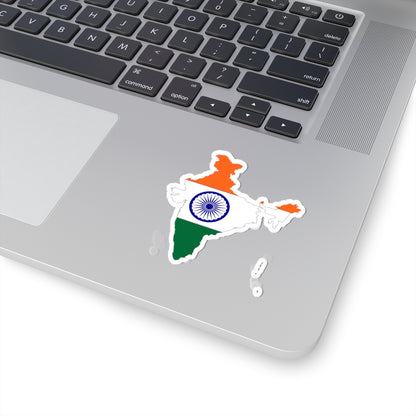 India Map And Flag Combined By Devilal (India) STICKER Vinyl Kiss-Cut Decal