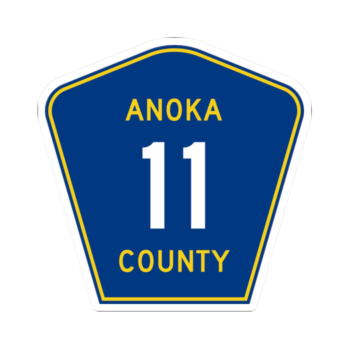 Anoka County 11 (Minnesota) (Road Sign) STICKER Vinyl Kiss-Cut Decal