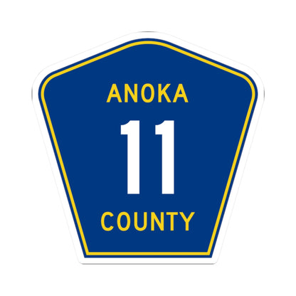 Anoka County 11 (Minnesota) (Road Sign) STICKER Vinyl Kiss-Cut Decal