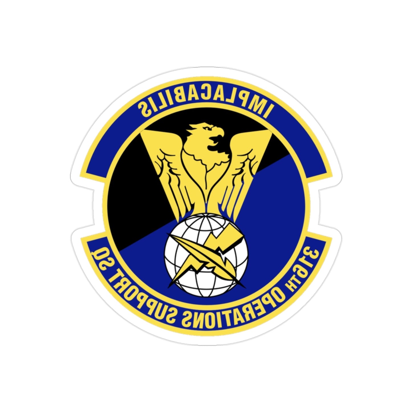 316th Operations Support Squadron (U.S. Air Force) REVERSE PRINT Transparent STICKER-2" × 2"-The Sticker Space