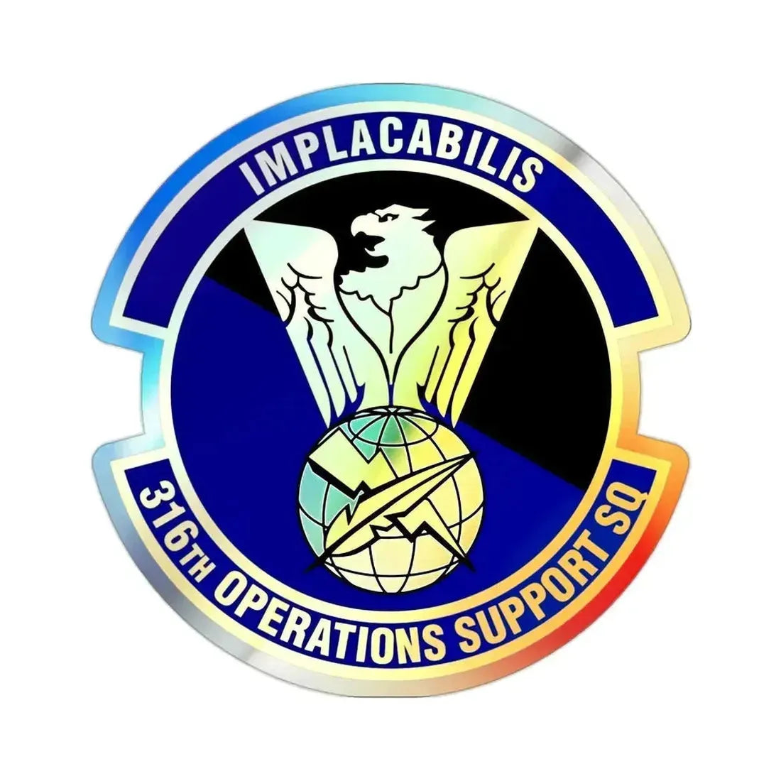 316th Operations Support Squadron (U.S. Air Force) Holographic STICKER Die-Cut Vinyl Decal 2 Inch Holographic - The Sticker Space