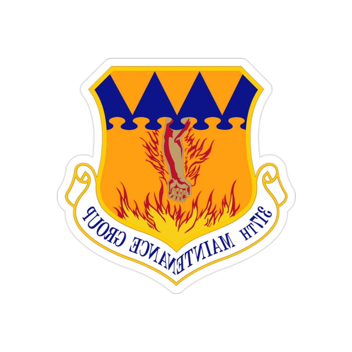 317 Maintenance Group AMC (U.S. Air Force) REVERSE PRINT Transparent STICKER-2" × 2"-The Sticker Space