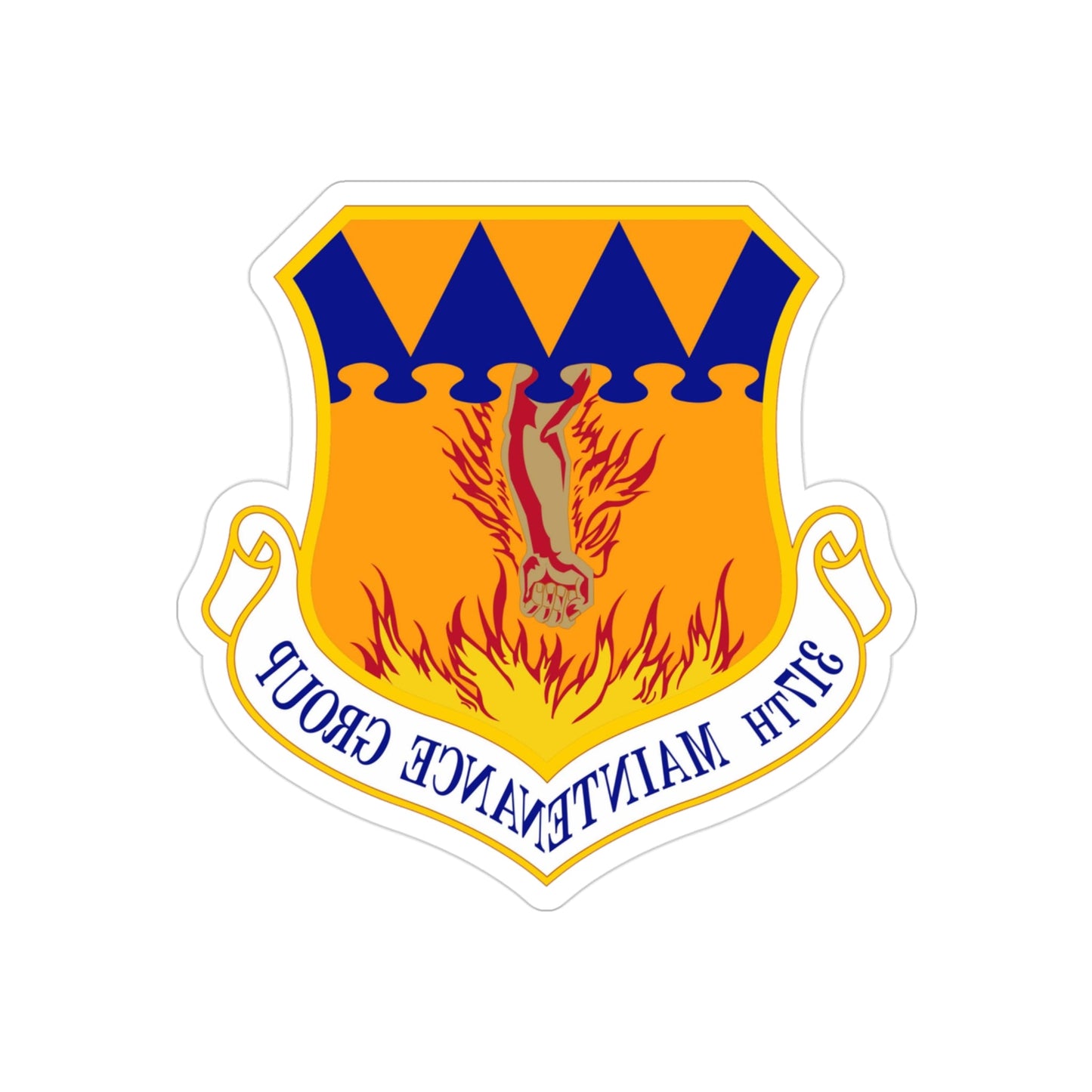 317 Maintenance Group AMC (U.S. Air Force) REVERSE PRINT Transparent STICKER-3" × 3"-The Sticker Space