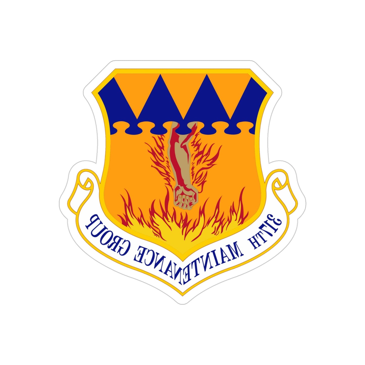 317 Maintenance Group AMC (U.S. Air Force) REVERSE PRINT Transparent STICKER-4" × 4"-The Sticker Space