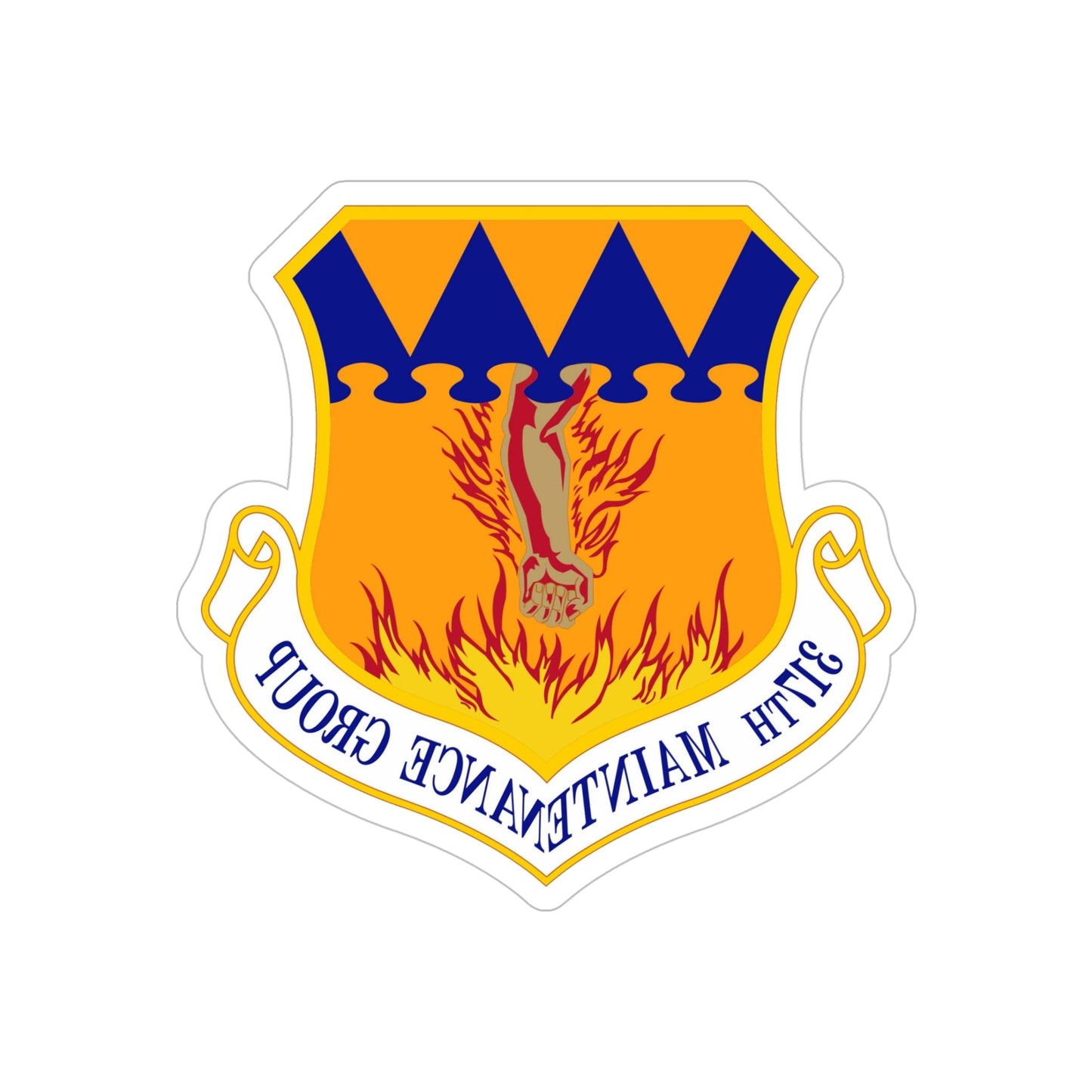 317 Maintenance Group AMC (U.S. Air Force) REVERSE PRINT Transparent STICKER-5" × 5"-The Sticker Space