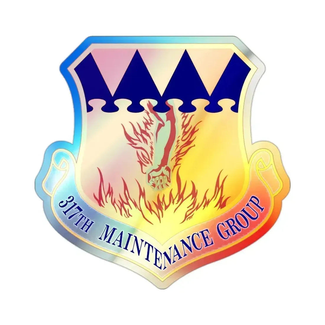 317 Maintenance Group AMC (U.S. Air Force) Holographic STICKER Die-Cut Vinyl Decal 2 Inch Holographic - The Sticker Space