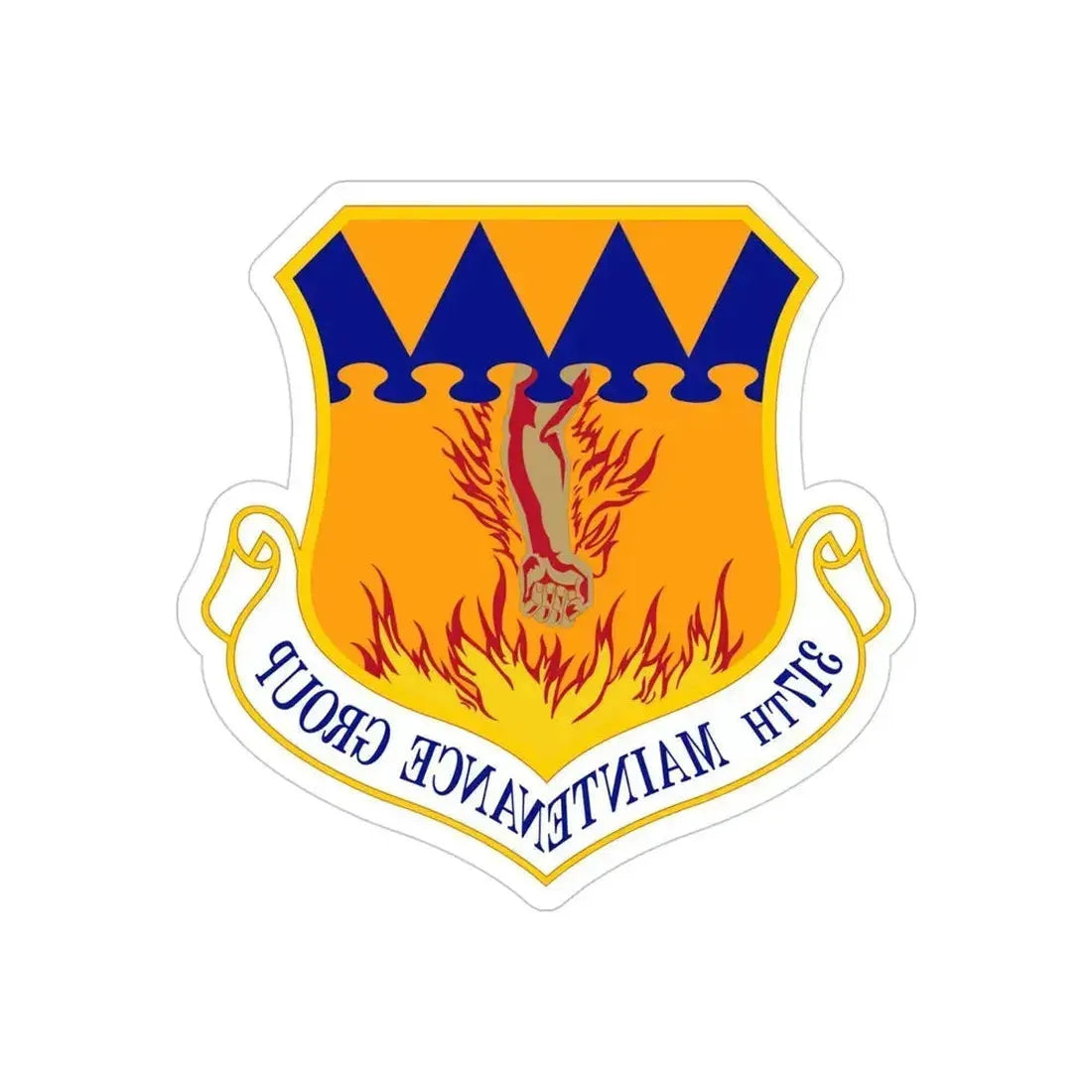 317 Maintenance Group AMC (U.S. Air Force) REVERSE PRINT Transparent Die-Cut STICKER 4 Inch Die-Cut Transparent - The Sticker Space