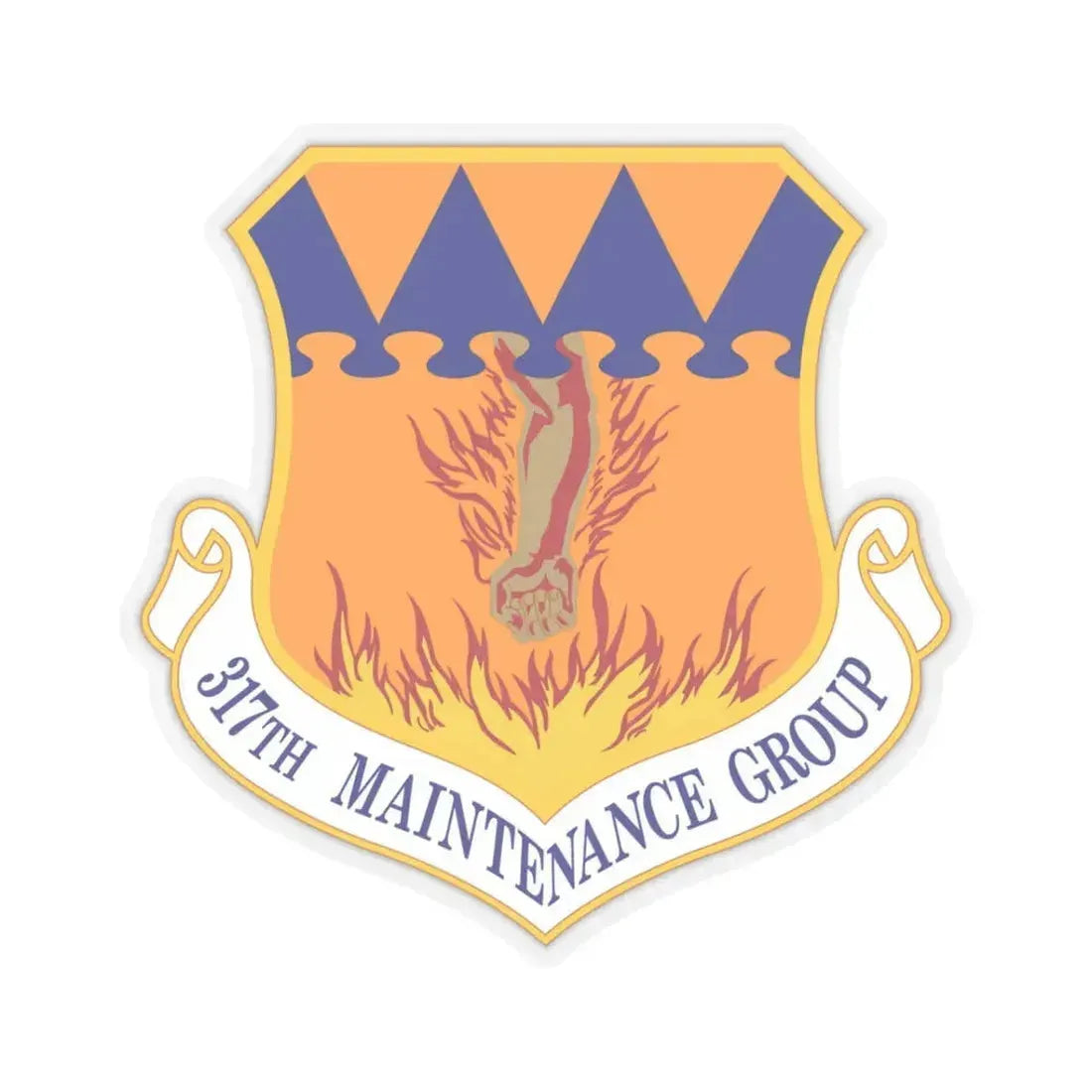 317 Maintenance Group AMC (U.S. Air Force) STICKER Vinyl Kiss-Cut Decal 3 Inch Transparent - The Sticker Space