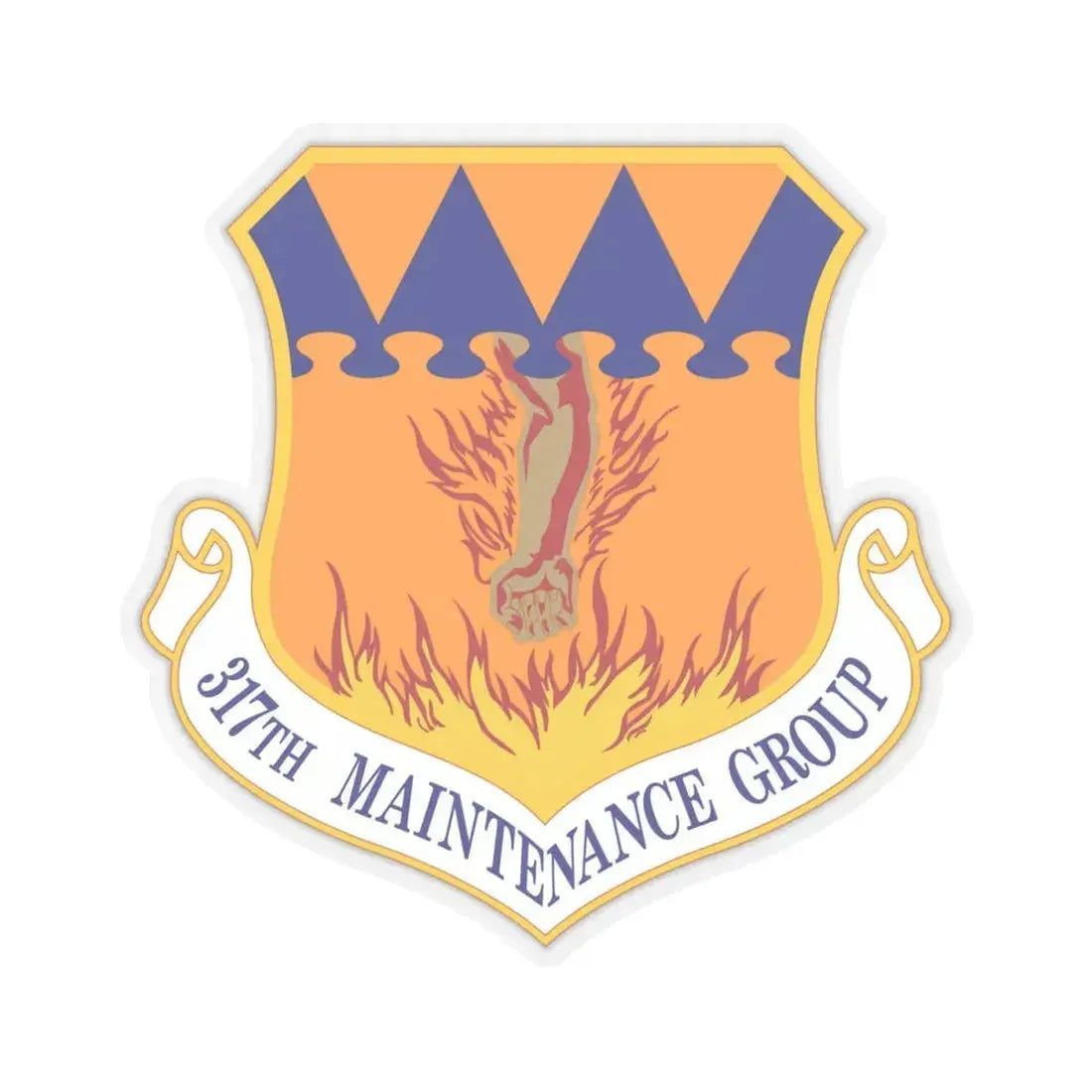 317 Maintenance Group AMC (U.S. Air Force) STICKER Vinyl Kiss-Cut Decal 4 Inch Transparent - The Sticker Space