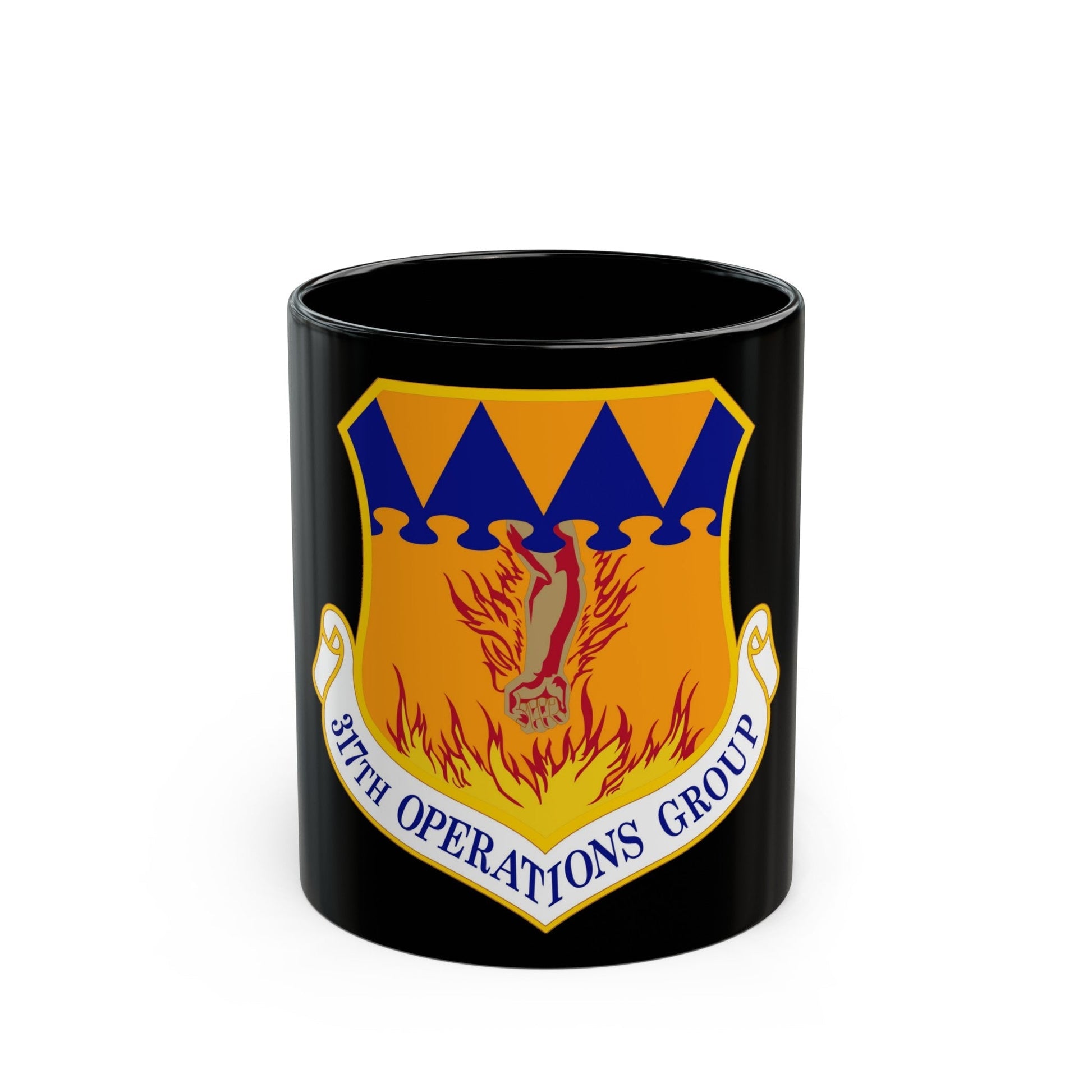 317 Operations Group AMC (U.S. Air Force) Black Coffee Mug-11oz-The Sticker Space