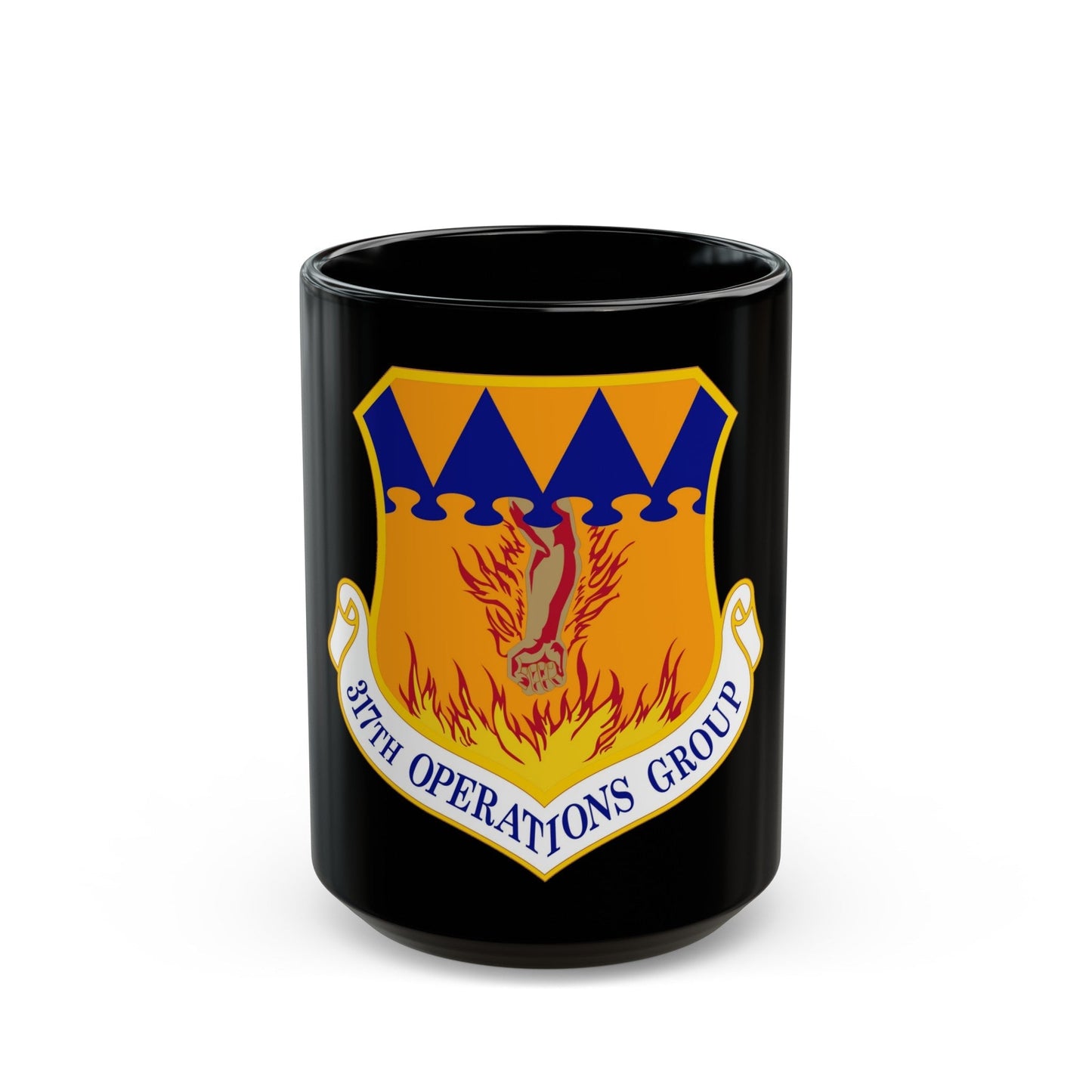 317 Operations Group AMC (U.S. Air Force) Black Coffee Mug-15oz-The Sticker Space