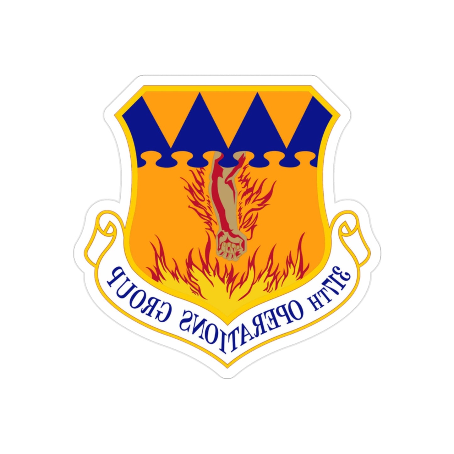 317 Operations Group AMC (U.S. Air Force) REVERSE PRINT Transparent STICKER-2" × 2"-The Sticker Space