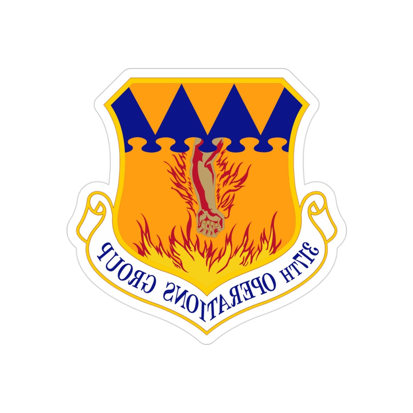 317 Operations Group AMC (U.S. Air Force) REVERSE PRINT Transparent STICKER-3" × 3"-The Sticker Space