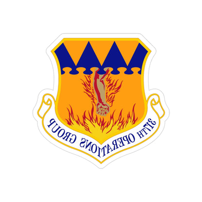 317 Operations Group AMC (U.S. Air Force) REVERSE PRINT Transparent STICKER-3" × 3"-The Sticker Space