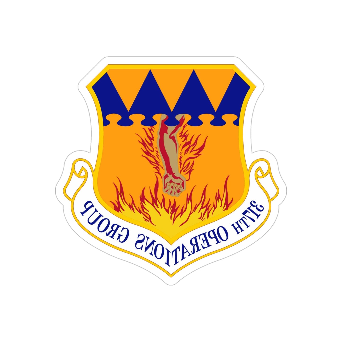 317 Operations Group AMC (U.S. Air Force) REVERSE PRINT Transparent STICKER-4" × 4"-The Sticker Space