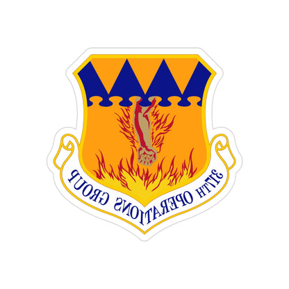 317 Operations Group AMC (U.S. Air Force) REVERSE PRINT Transparent STICKER-4" × 4"-The Sticker Space