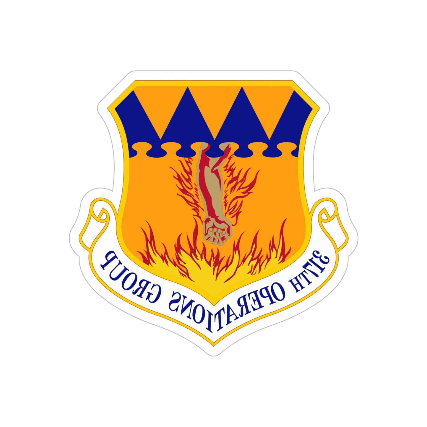 317 Operations Group AMC (U.S. Air Force) REVERSE PRINT Transparent STICKER-6" × 6"-The Sticker Space