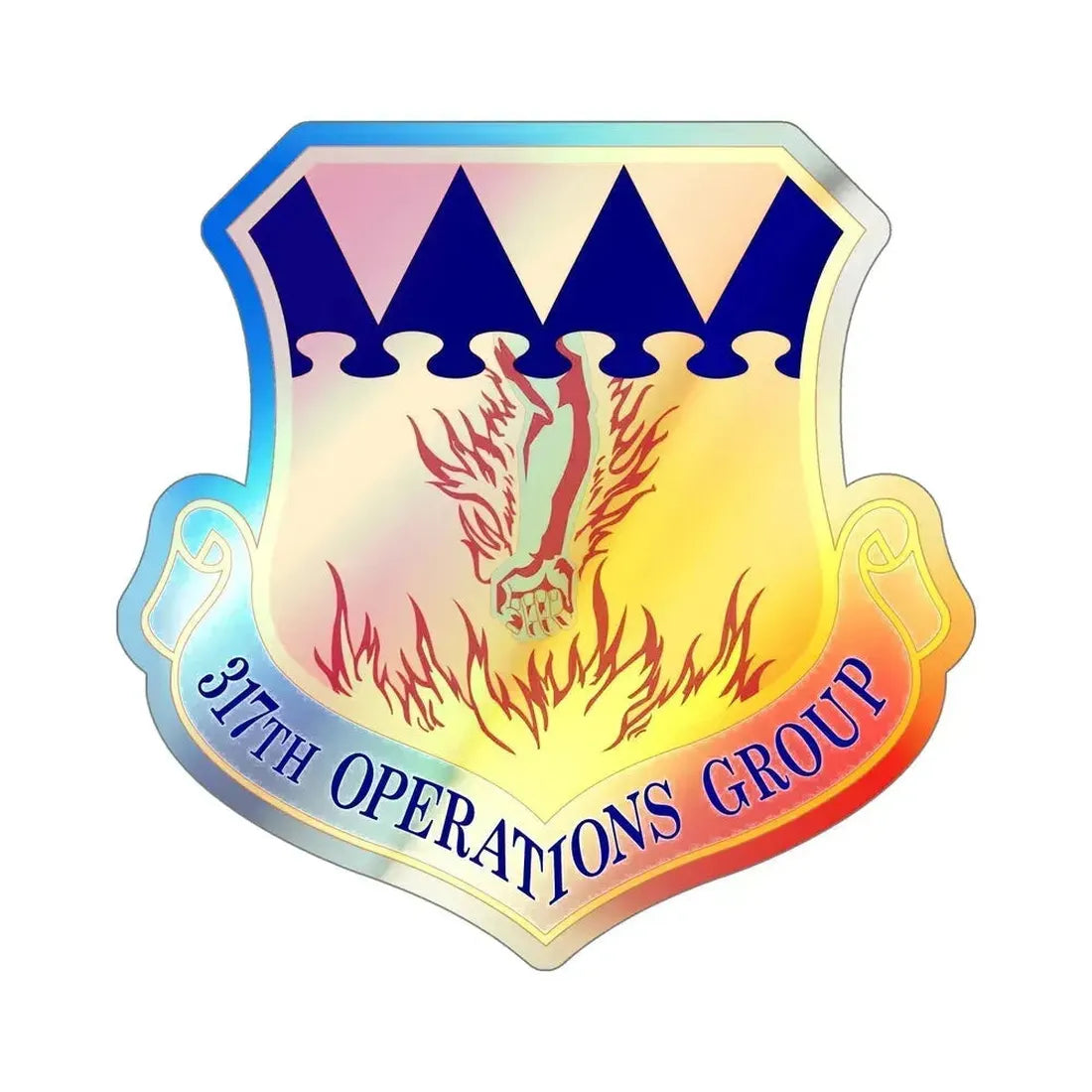 317 Operations Group AMC (U.S. Air Force) Holographic STICKER Die-Cut Vinyl Decal 6 Inch Holographic - The Sticker Space