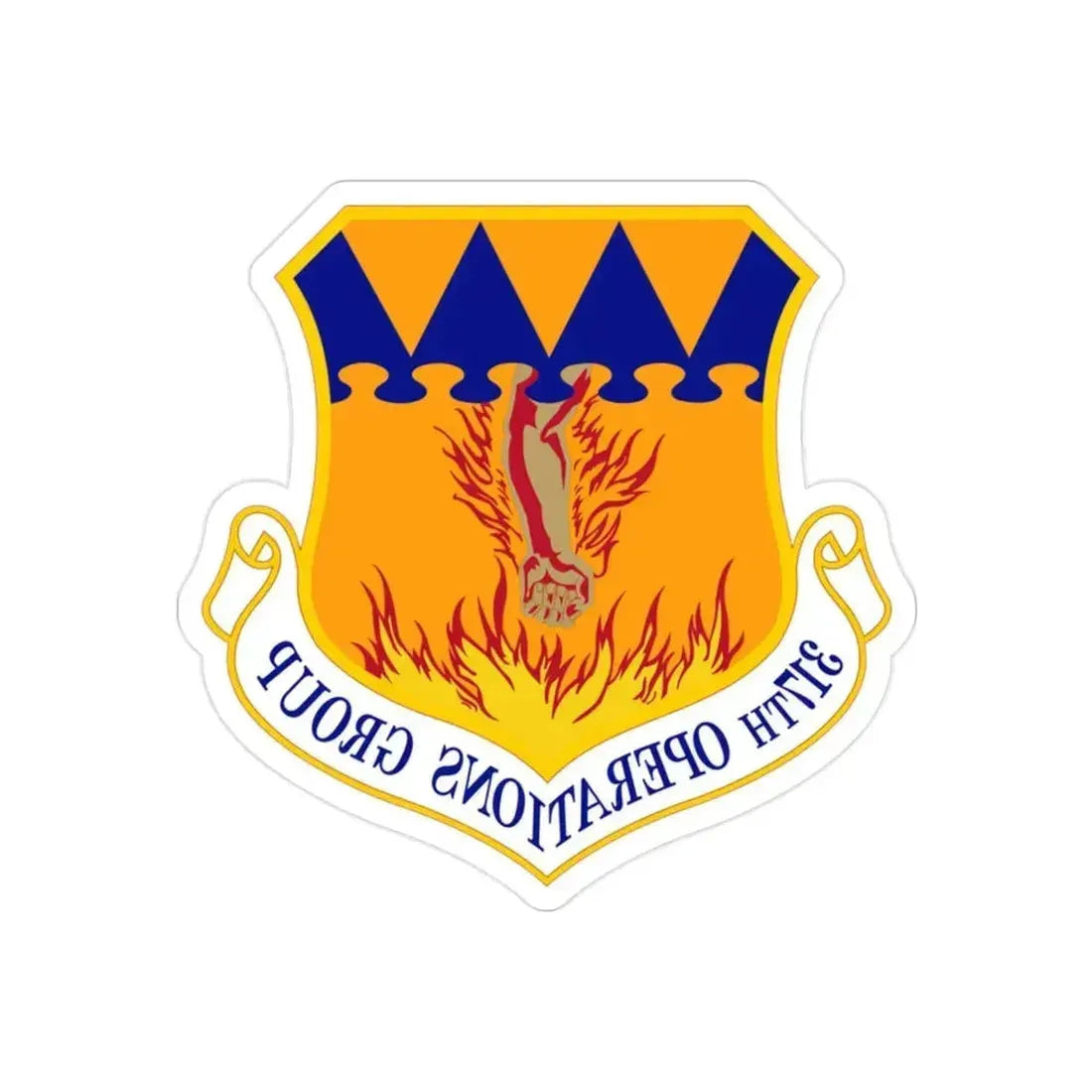 317 Operations Group AMC (U.S. Air Force) REVERSE PRINT Transparent Die-Cut STICKER 2 Inch Die-Cut Transparent - The Sticker Space