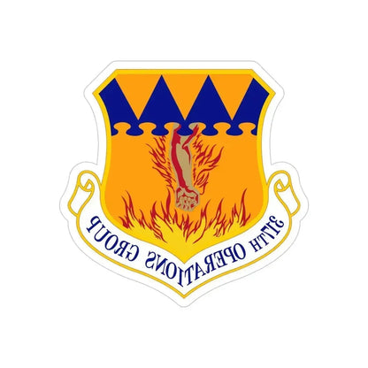 317 Operations Group AMC (U.S. Air Force) REVERSE PRINT Transparent Die-Cut STICKER 4 Inch Die-Cut Transparent - The Sticker Space