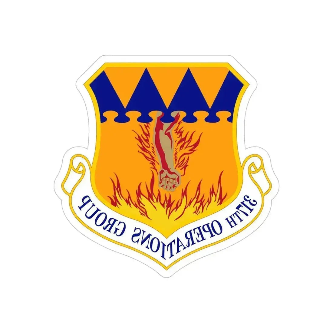 317 Operations Group AMC (U.S. Air Force) REVERSE PRINT Transparent Die-Cut STICKER 5 Inch Die-Cut Transparent - The Sticker Space