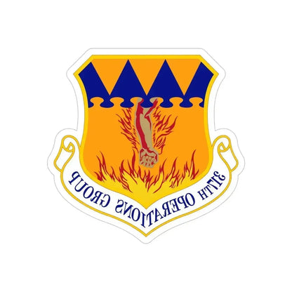 317 Operations Group AMC (U.S. Air Force) REVERSE PRINT Transparent Die-Cut STICKER 5 Inch Die-Cut Transparent - The Sticker Space