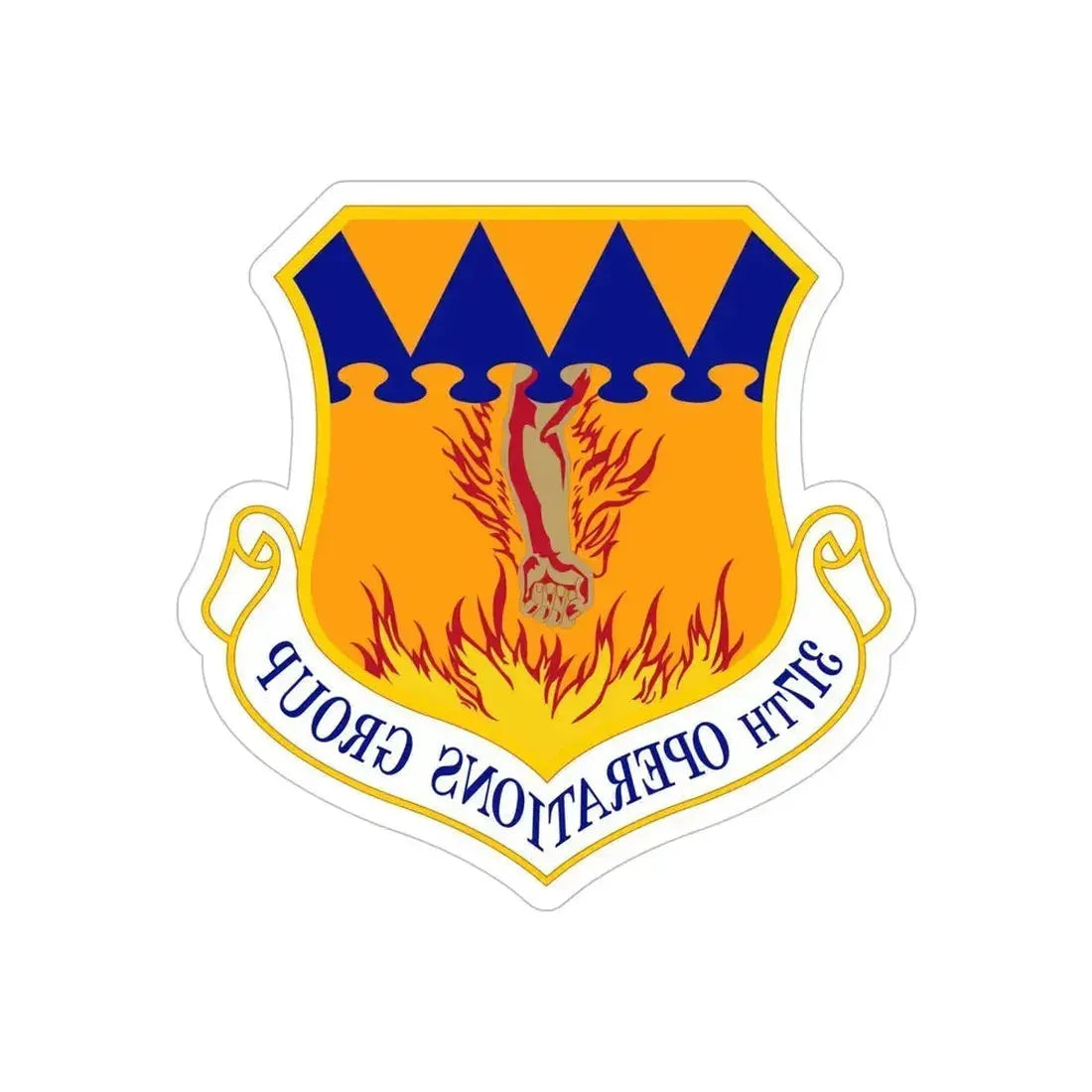 317 Operations Group AMC (U.S. Air Force) REVERSE PRINT Transparent Die-Cut STICKER 6 Inch Die-Cut Transparent - The Sticker Space