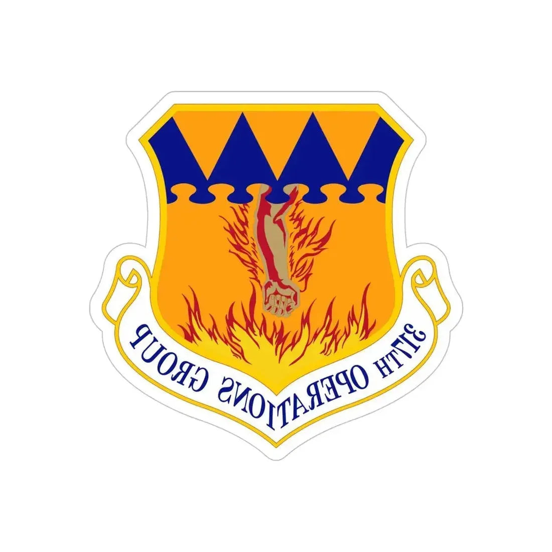 317 Operations Group AMC (U.S. Air Force) REVERSE PRINT Transparent Die-Cut STICKER - The Sticker Space