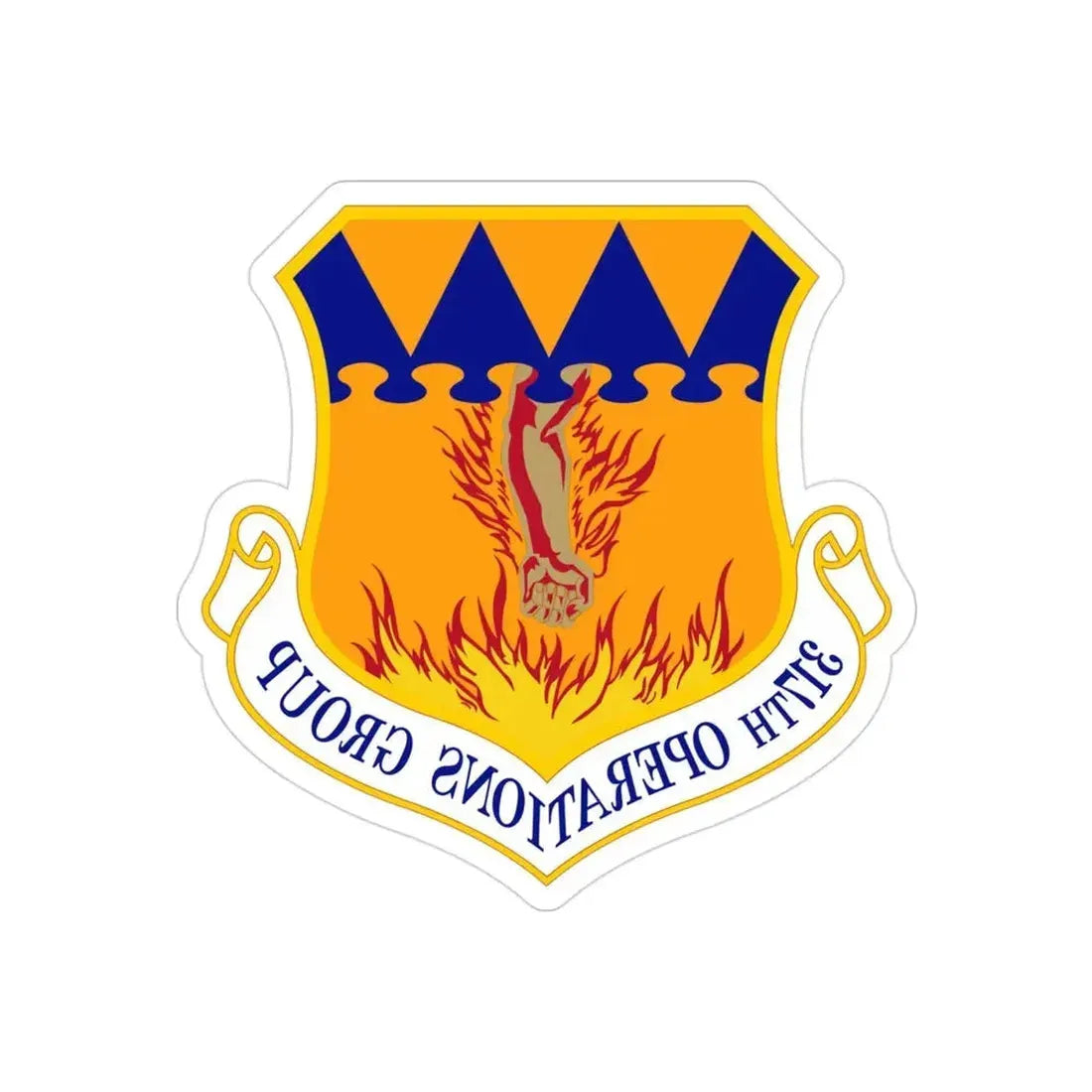317 Operations Group AMC (U.S. Air Force) REVERSE PRINT Transparent Die-Cut STICKER - The Sticker Space