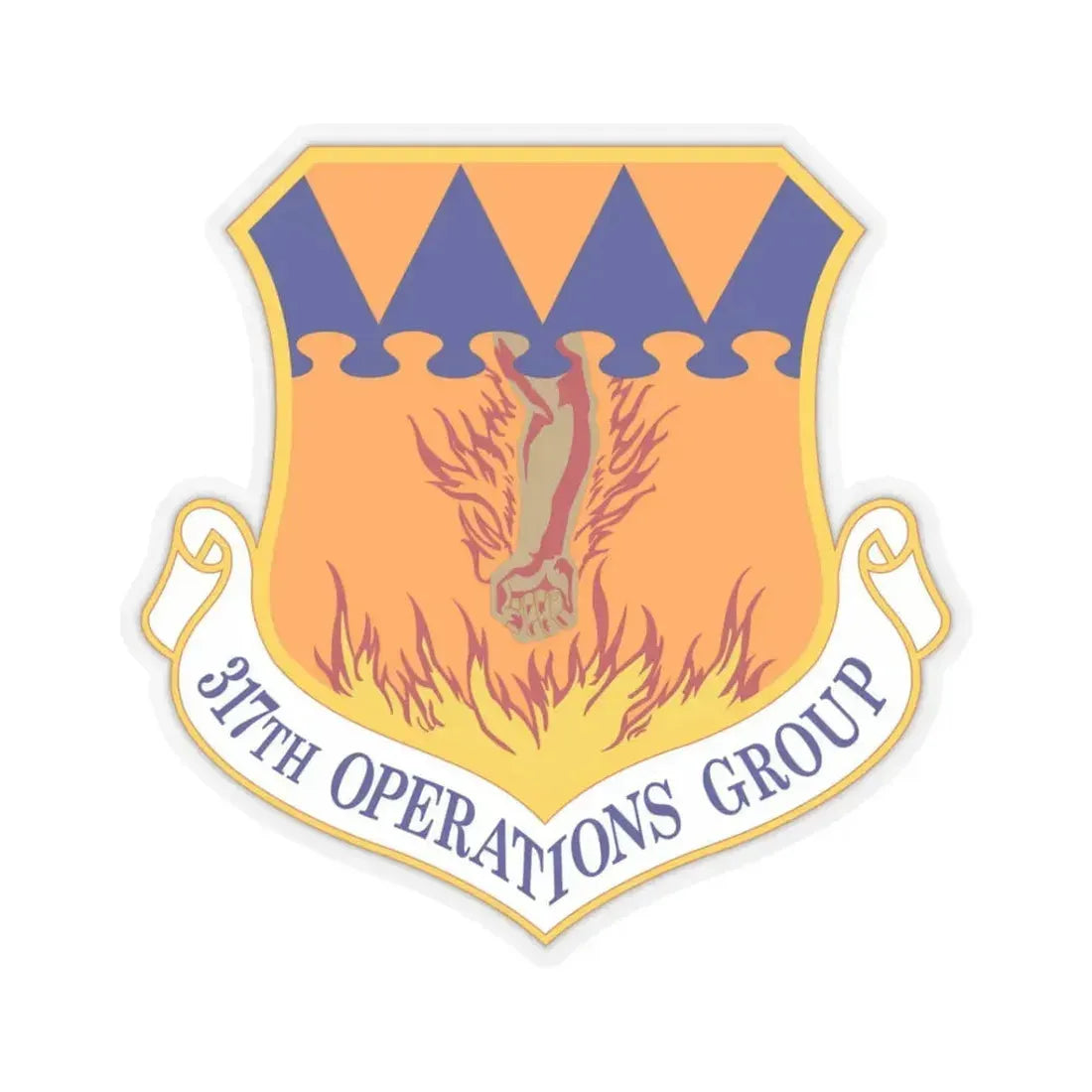 317 Operations Group AMC (U.S. Air Force) STICKER Vinyl Kiss-Cut Decal 3 Inch Transparent - The Sticker Space
