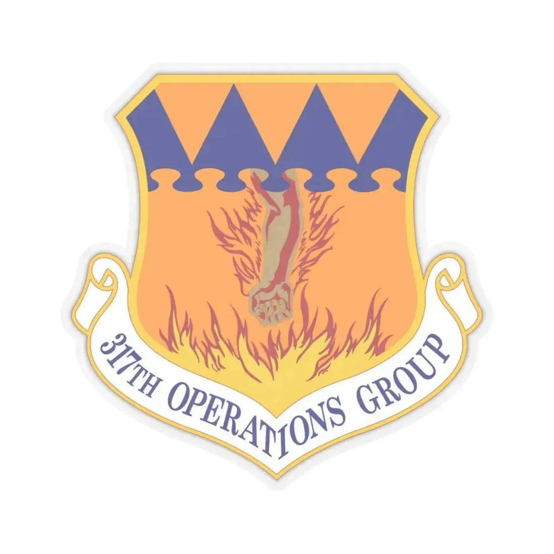 317 Operations Group AMC (U.S. Air Force) STICKER Vinyl Kiss-Cut Decal 4 Inch Transparent - The Sticker Space