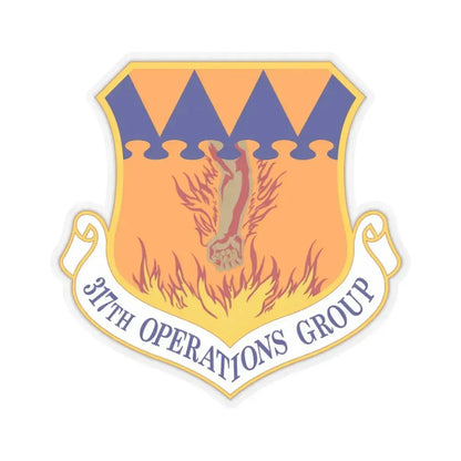 317 Operations Group AMC (U.S. Air Force) STICKER Vinyl Kiss-Cut Decal 4 Inch Transparent - The Sticker Space