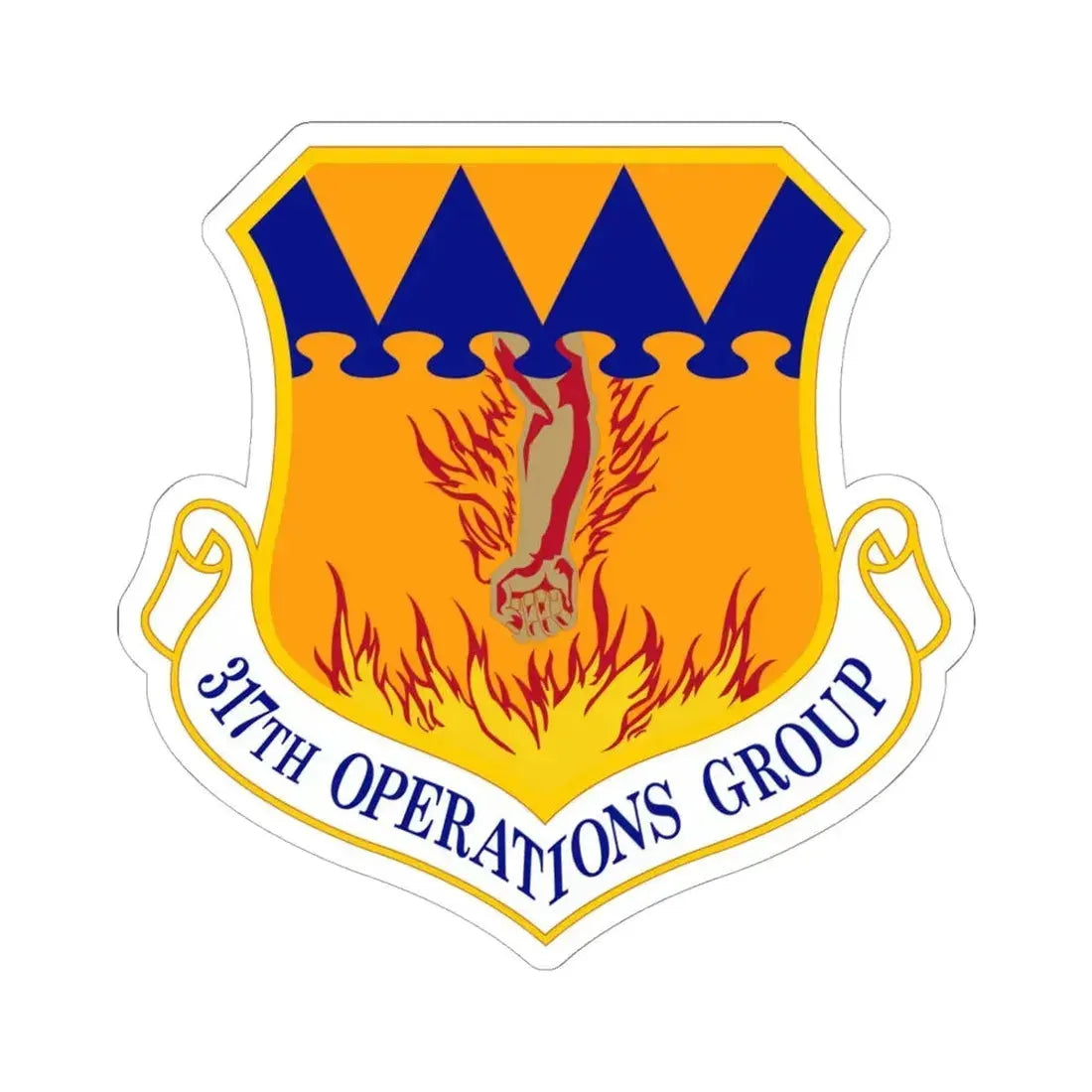 317 Operations Group AMC (U.S. Air Force) STICKER Vinyl Kiss-Cut Decal 6 Inch White - The Sticker Space