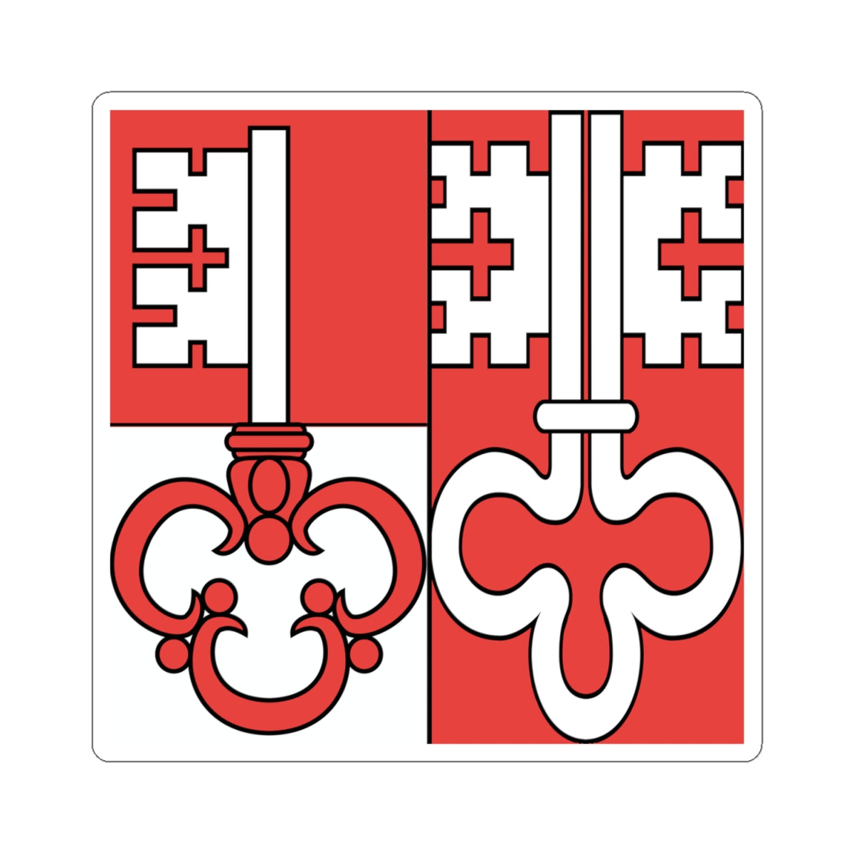 Flag of Canton of Unterwalden (Switzerland) STICKER Vinyl Kiss-Cut Decal