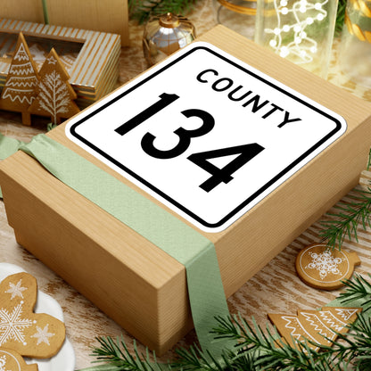 County 134 square (Minnesota) (Road Sign) STICKER Vinyl Kiss-Cut Decal