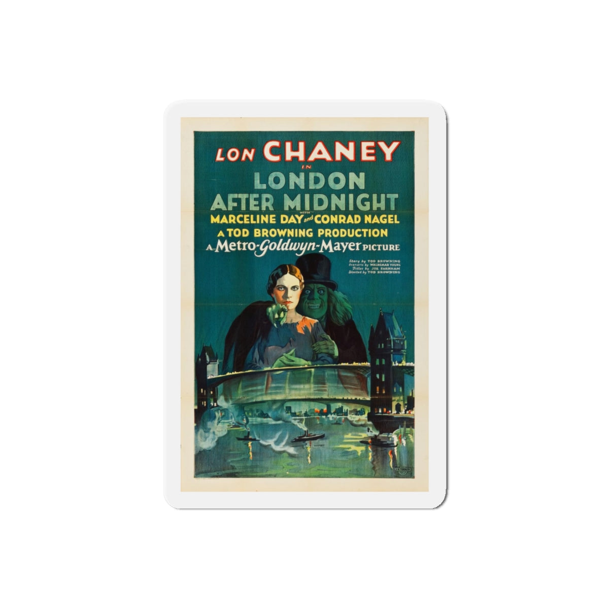 LONDON AFTER MIDNIGHT 1927 Movie Poster - Refrigerator Magnet-6" × 6"-The Sticker Space